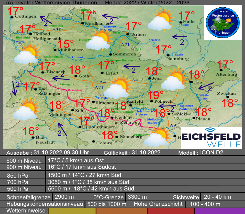 Wettervorhersage Thüringen 31. Oktober 2022 Halloweenwetter 