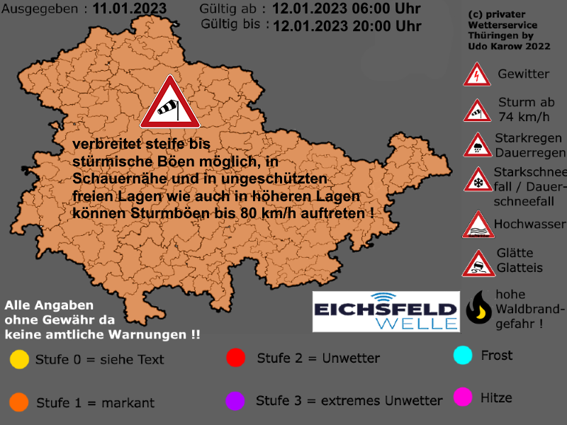 Warnlagebericht Thüringen 11. Januar 2023