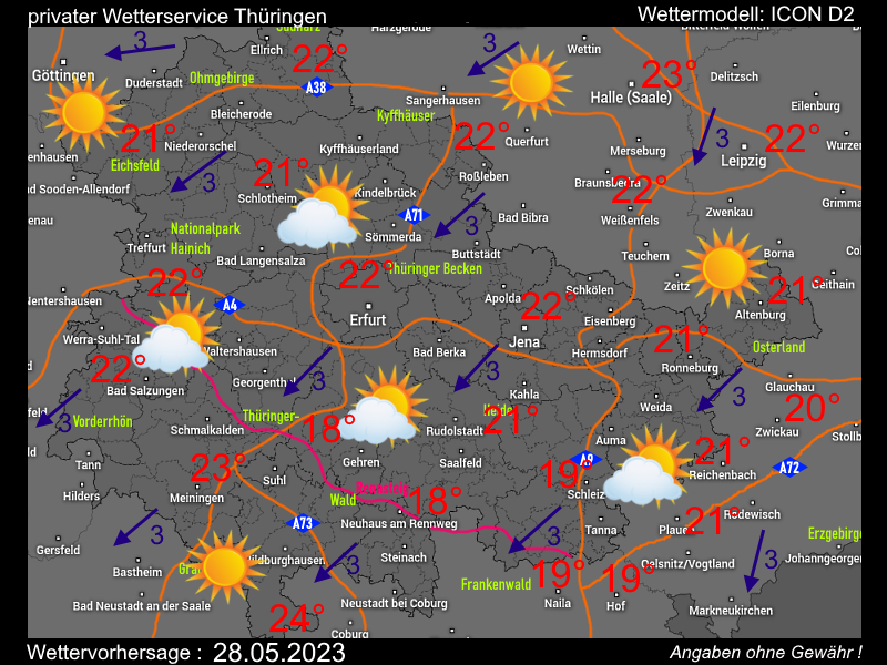Wettervorhersage Thüringen Pfingsten 2023