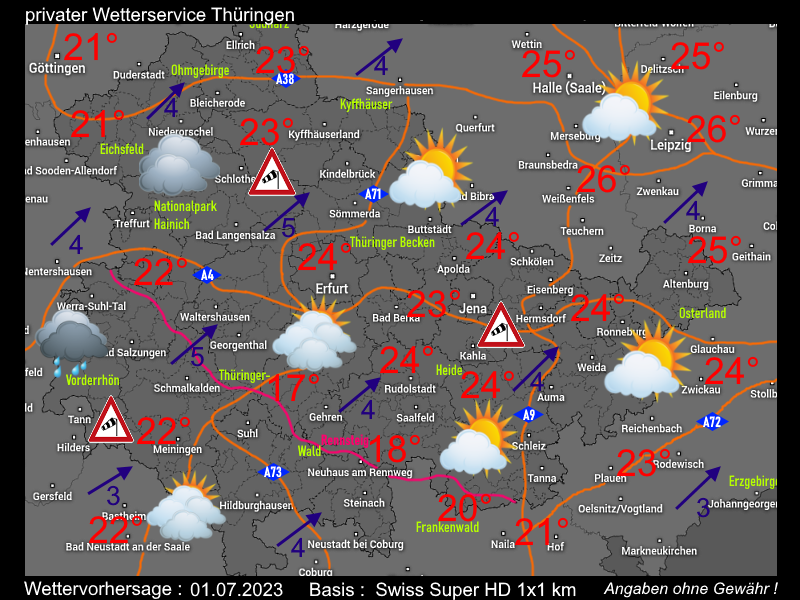 Wochenendwetter Wettervorhersage Thüringen 