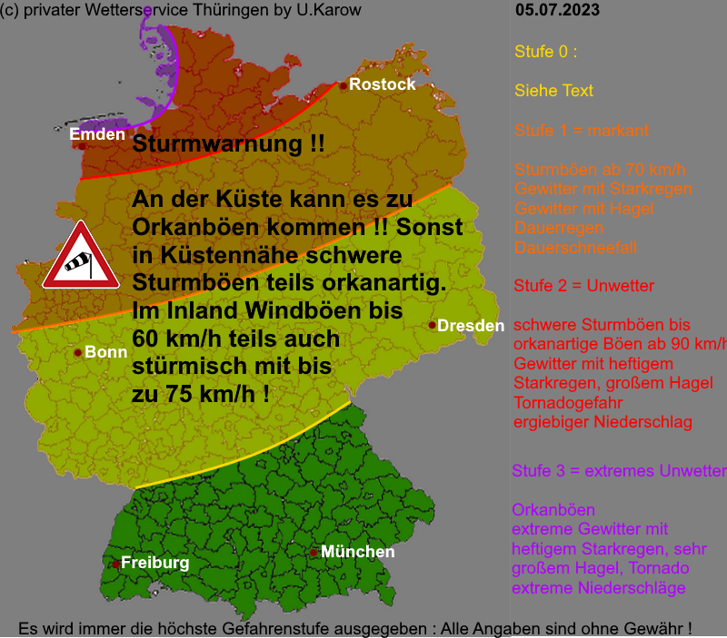 Warnlagebericht Deutschland Sturmwarnung