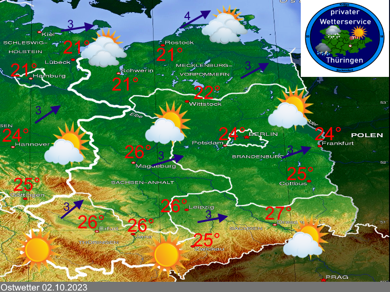 Wettervorhersage Ostdeutschland 