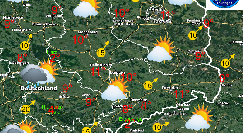 Wettervorhersage Mitteldeutschland