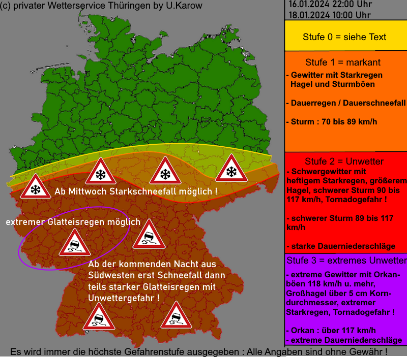 Warnlagebericht Deutschland Glatteis Glatteisregen Starkschneefall