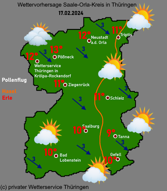 Wettervorhersage Thueringen Regionalwetter Saale-Orla-Kreis