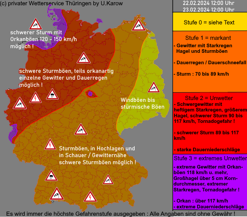 Sturmwarnung Warnkarte Deutschland 