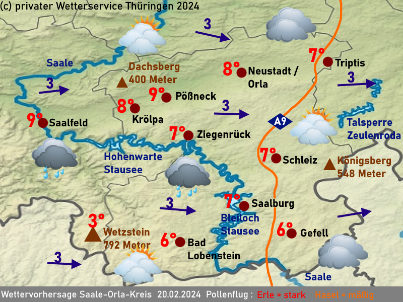 Wettervorhersage Saale-Orla-Kreis