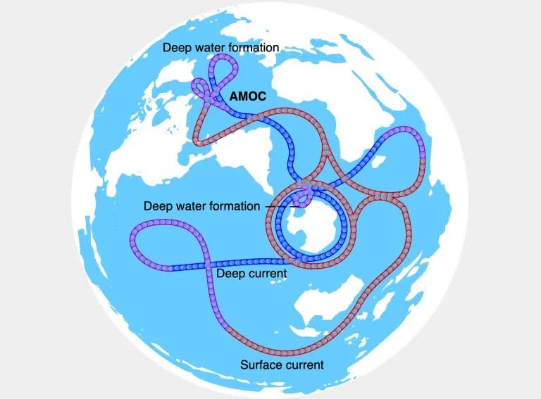 AMOC Grafik der umfassenden Meeresströmung