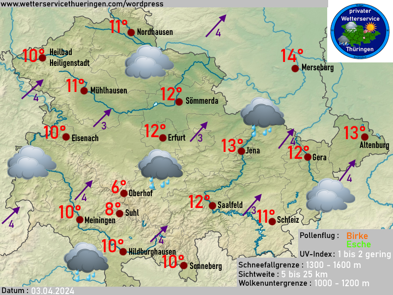 Wettervorhersage Thüringen 