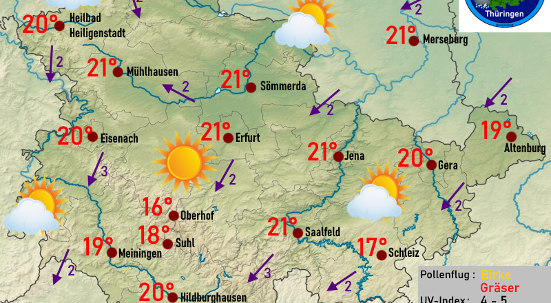 Wettervorhersage Thüringen Freitag 10 Mai 2024