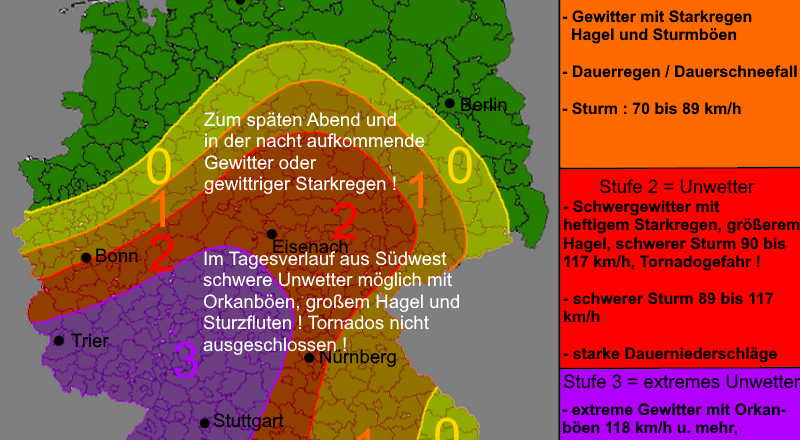 Warnkarte Deutschland 29. Juni 2024