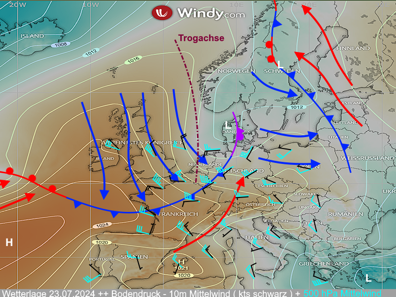 Warnlagebericht isobarenkarte Wetterlage 