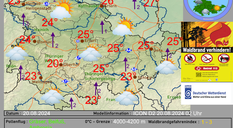 Wettervorhersage Thueringen