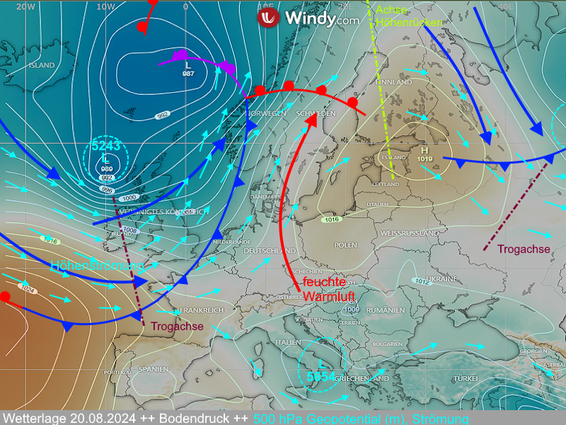 Wettervorhersage Thueringen Isobarenkarte Wetterlage 