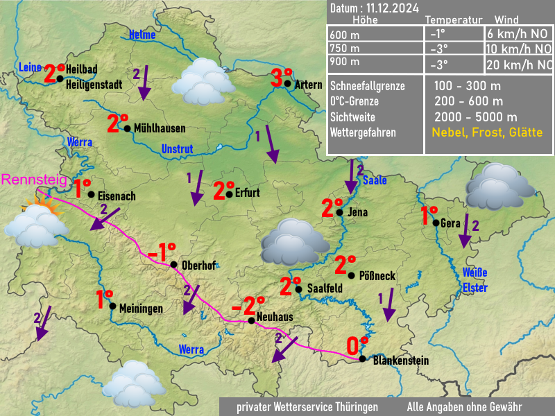 Wettervorhersage Thueringen 11.12.2024