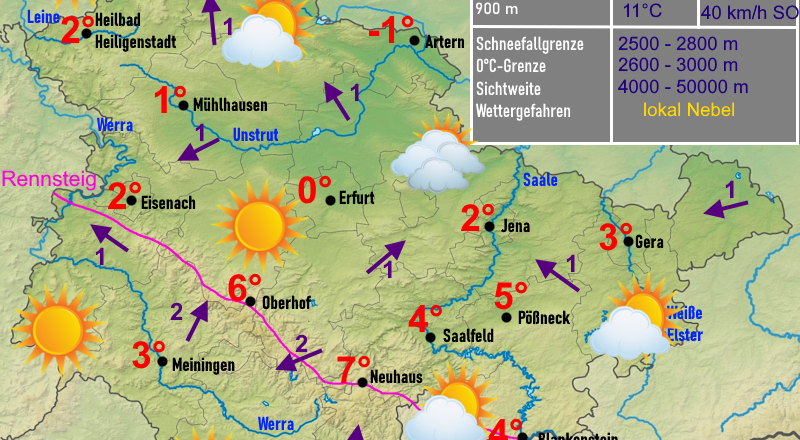 Wettervorhersage Thüringen