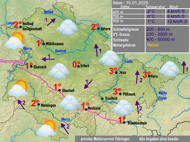 Wettervorhersage Thüringen 