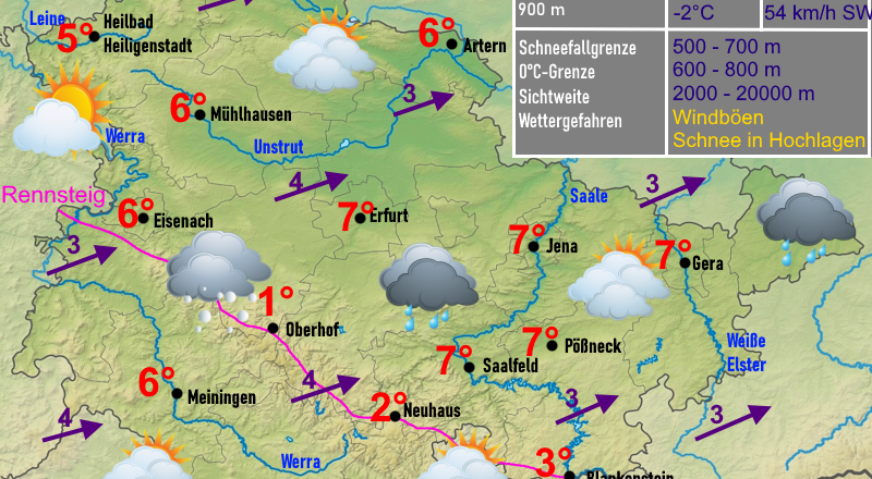 Wettervorhersage Thüringen