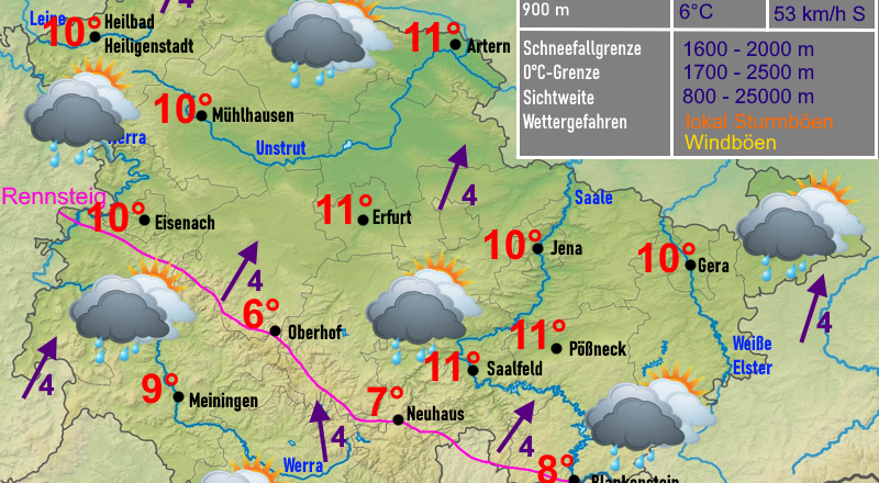 Wettervorhersage Thüringen