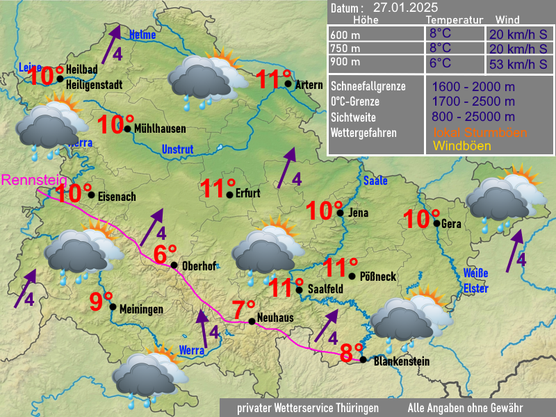 Wettervorhersage Thüringen 