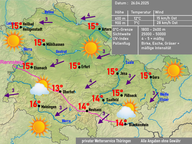 Wettervorhersage Thüringen 
