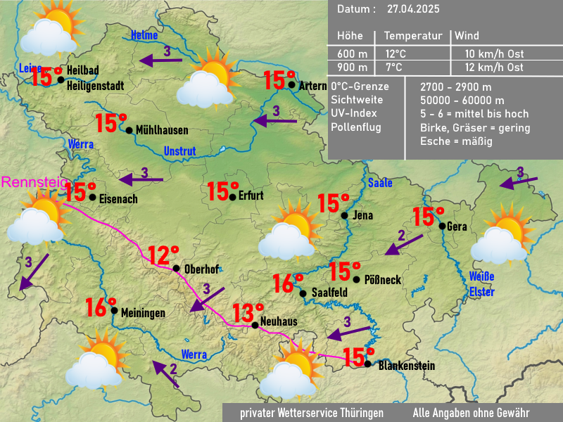 Wettervorhersage Thüringen 