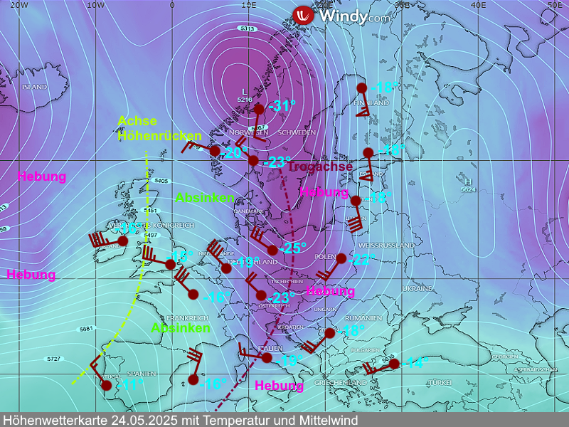 Wettervorhersage Höhenwetterkarte