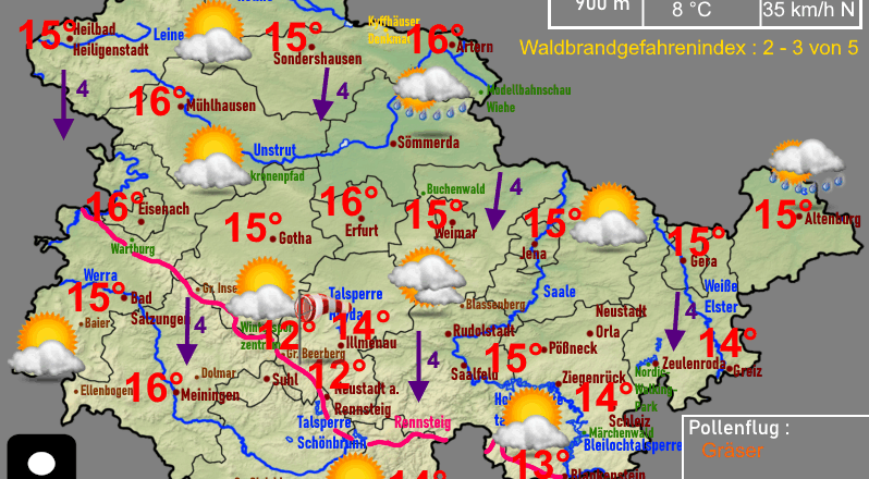 Wettervorhersage Thüringen 15 Mai 2025