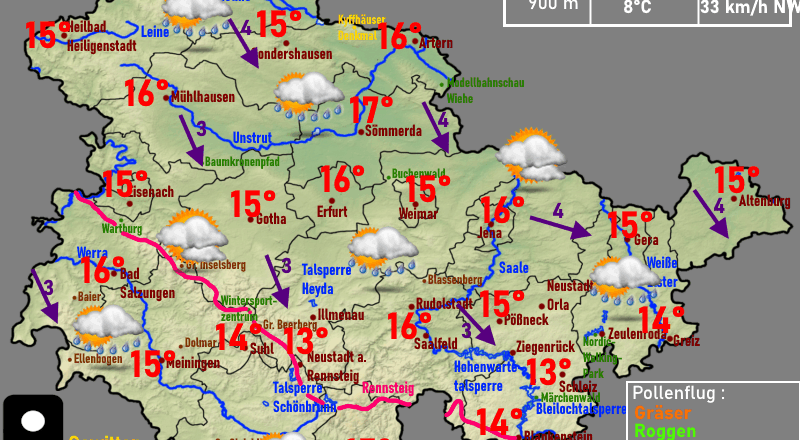 Wettervorhersage Thüringen