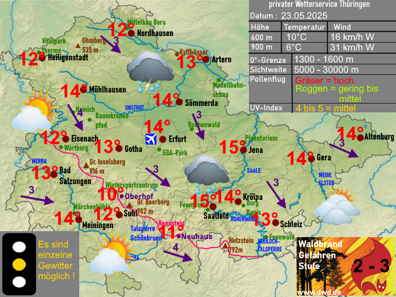 Wettervorhersage Thüringen 
