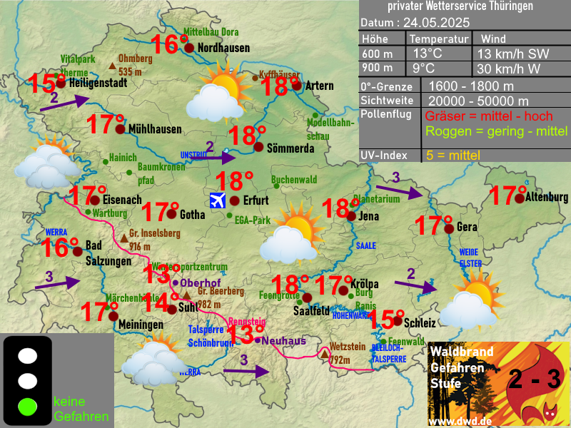 Wettervorhersage Thüringen 