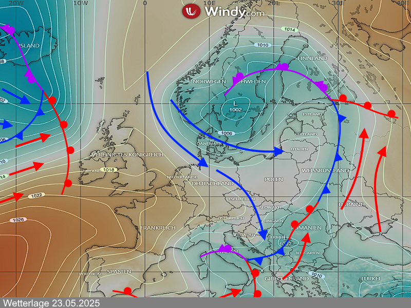 Wettervorhersage Isobarenkarte 