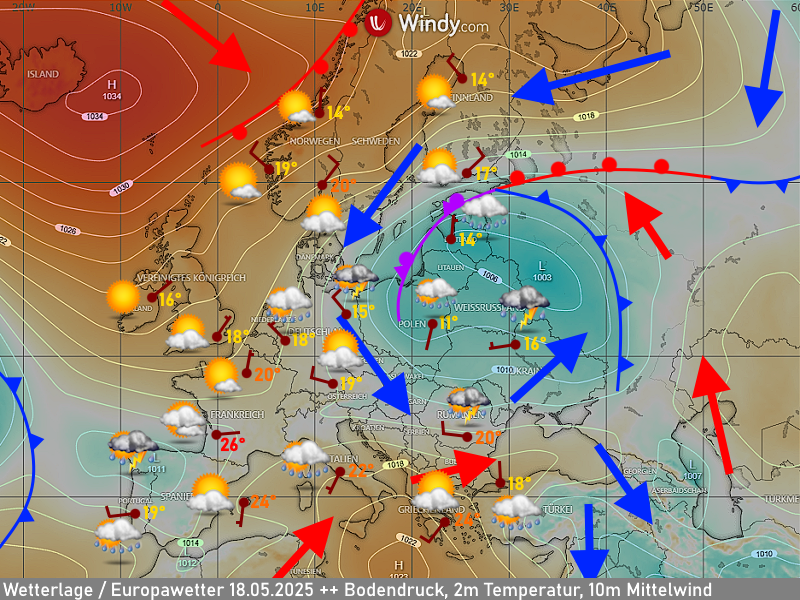 Wettervorhersage Wetterlage Europawetter