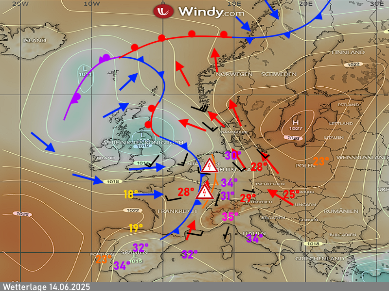 Warnlagebericht Wetterlage Bodendruckkarte 