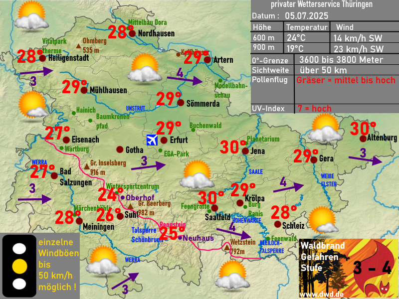 Wettervorhersage Thüringen 