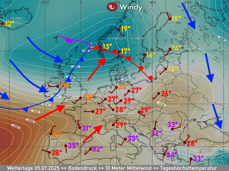 Wettervorhersage Thüringen Wetterlage Samstag 05. Juni 2025