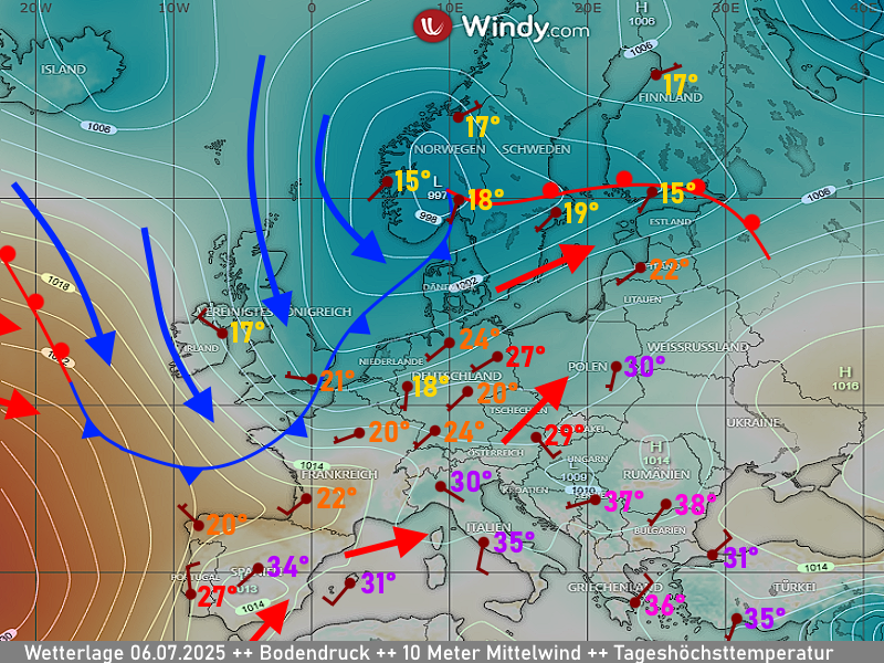 Wettervorhersage Thüringen Wetterlage Sonntag 06. Juni 2025