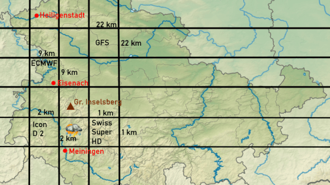thueringen-modellauflösungen Wettermodelle und Auflösung