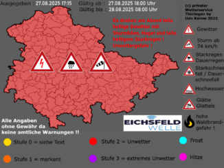 Wetterwarnung Thueringen Warnkarte