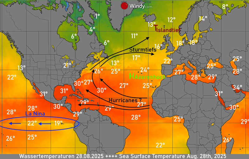 Meeresoberflächentemperaturen 