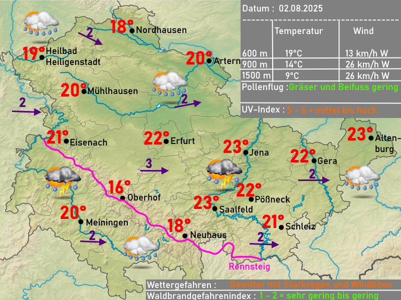 Wettervorhersage Thüringen 
