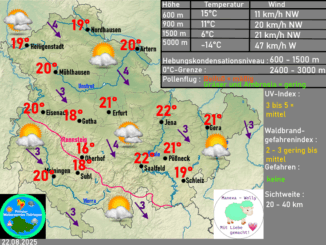 Wettervorhersage Thüringen 22 August 2025