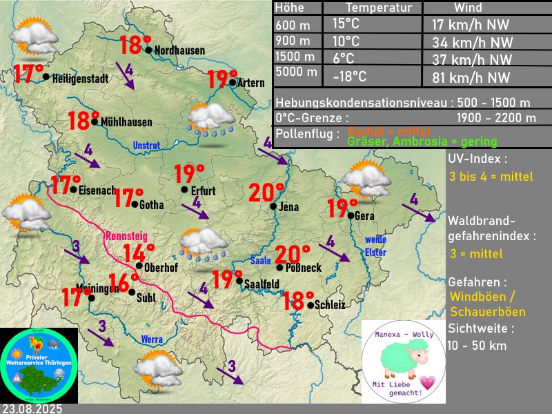 Wettervorhersage Thüringen Wetterkarte