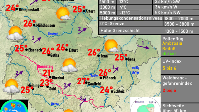 wetterkarte-thueringen-26082025 Wettervorhersage Thüringen