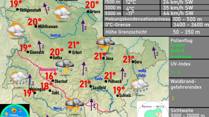 Wettervorhersage Thüringen Wetterkarte