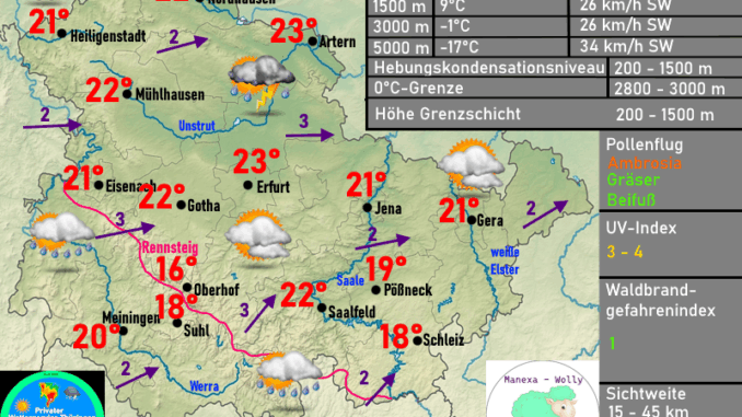 Wettervorhersage Thüringen Wetterkarte