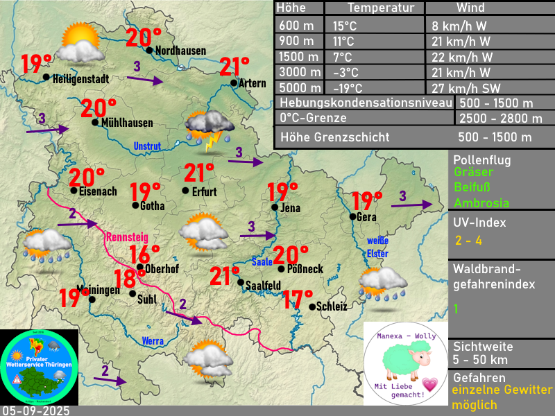 Wettervorhersage Thüringen Wetterkarte 