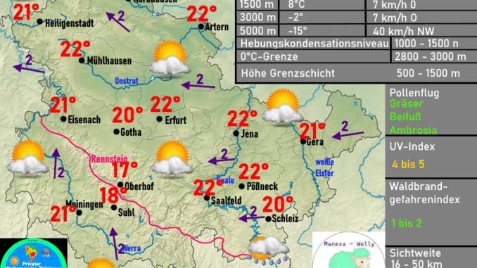 Wettervorhersage Thüringen Wetterkarte