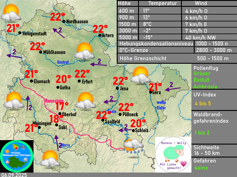 Wettervorhersage Thüringen Wetterkarte