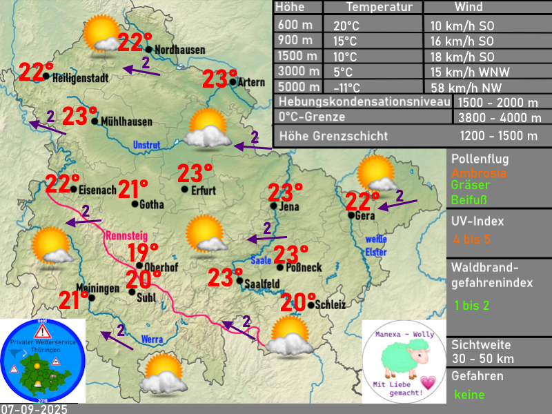 Wettervorhersage Thüringen 